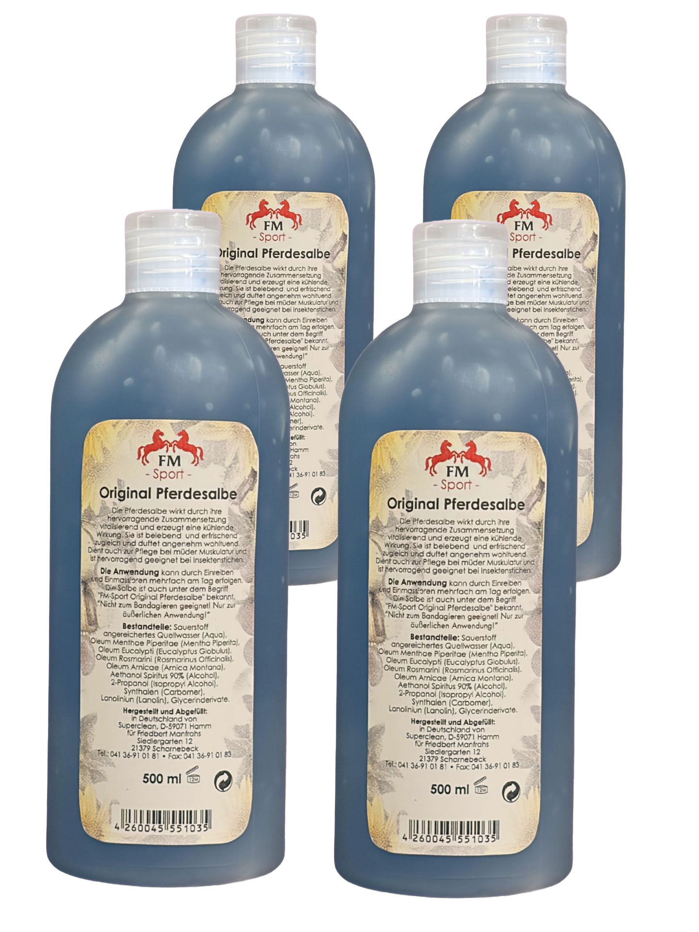 4er Set 500ml Original Pferdesalbe